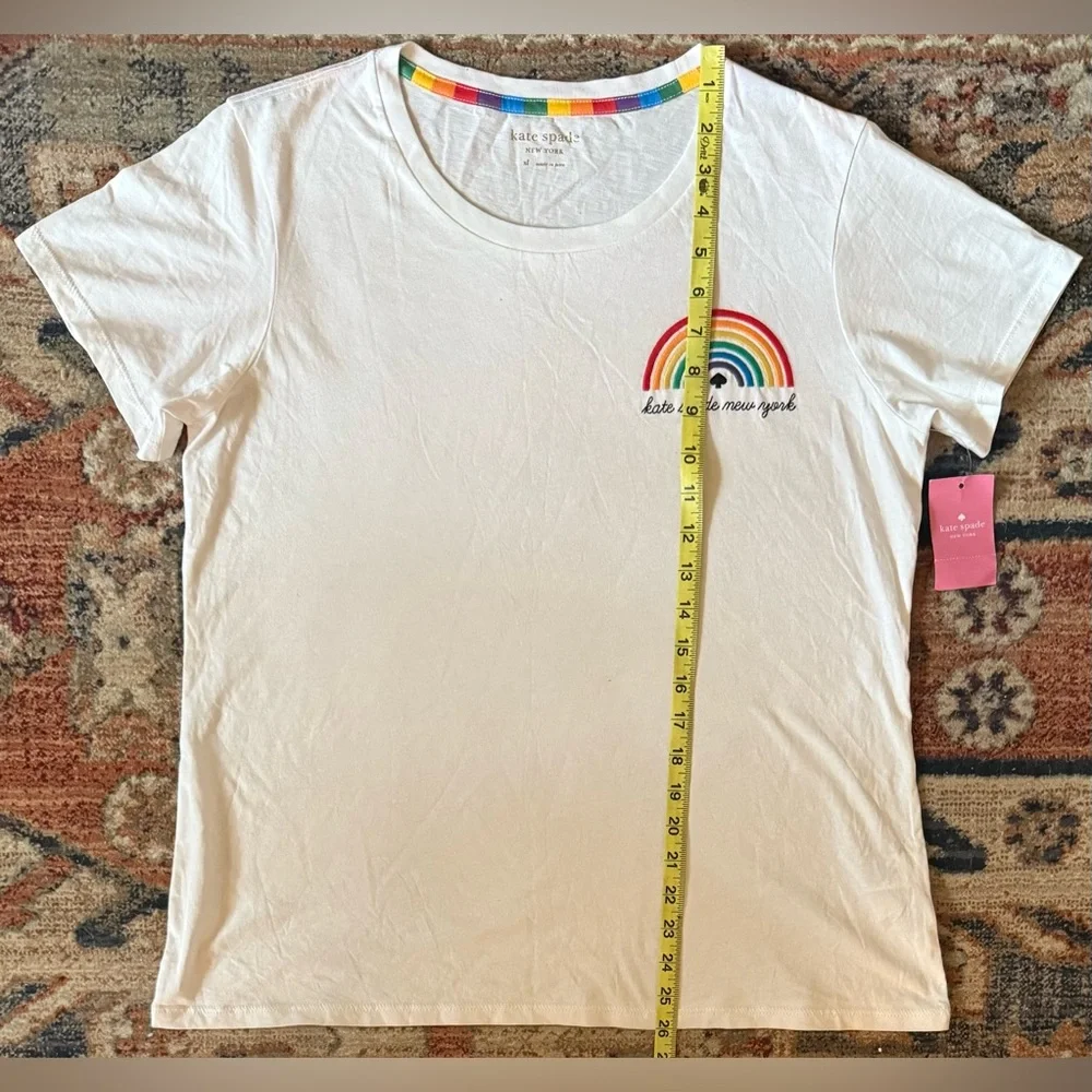 Kate Spade Rainbow Pride Gift Set Shirt Crossbody Bag & Keychain Charm NWT - Picture 6 of 16
